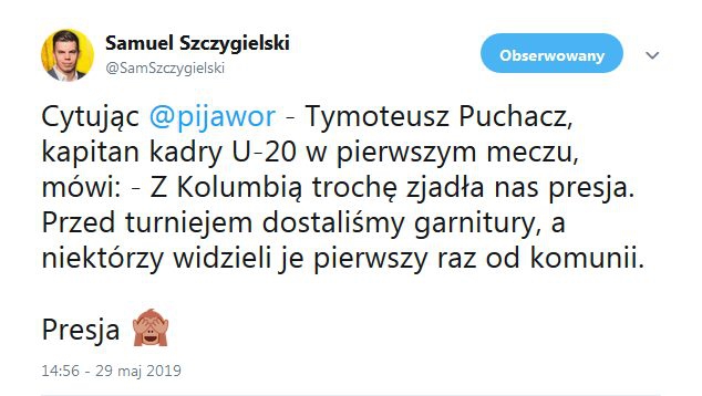 PRESJA według KAPITANA kadry U20, Tymoteusza Puchacza :D